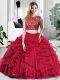 Sophisticated Wine Red Sleeveless Tulle Zipper Sweet 16 Dresses for Military Ball and Sweet 16 and Quinceanera