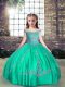 Turquoise Off The Shoulder Lace Up Beading Girls Pageant Dresses Sleeveless