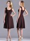 Best Selling Empire Ruched Brown Mother of The Bride Dress with Wide Straps