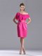 Latest Column One Shoulder Hot Pink Mother of The Bride Dress with Zipper Up