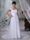 Elegant Column One Shoulder Ruching Wedding Dresses For Outdoor