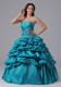 Pick-ups Quinceanera Dress With Beading and Ruching in Turqoise