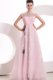 Beautiful Empire Pink Organza Appliques Evening Dress with High Neck