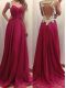 Appliques Homecoming Dress Burgundy Zipper Sleeveless Floor Length