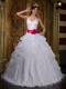 White A-line Halter Beading Organza Quinceanera Dress with Belt