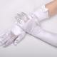 Satin Elbow Length Fingertips Bridal Gloves With Bow