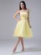 2013 Light Yellow Homecoming Dresses With Beaded Ruche Strapless