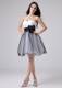 White and Black Homecoming Dresses Sweetheart With Sash Ruche