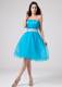 2013 Teal Strapless Homecoming Dresses With Sash and Ruching