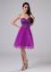 Fuchsia Homecoming Dresses With Beaded Sweetheart Organza 2013