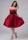 Hand Made Flowers Strapless Wine Red Homecoming Dresses