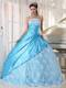 Ball Gown Appliques Lace-up Back Aqua Blue Quinceanera Dresses