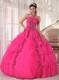 Ruffle Layers Beaded Hot Pink Sweet 16 Birthday Party Dresses in Fashion