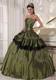 Good QualityOlive Green Quinceanera Dresses with Ruffles Appliques