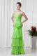 Spring Green Column Sweetheart Floor-length Chiffon Ruching Evening Dress