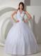 White Halter Top Quinceanera Dresses with Shining Diamonds For Quince