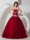 Beading Appliques Strapless Sweet 16 Dresses with Ruching Satin Sash