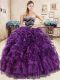 Sleeveless Lace Up Floor Length Beading and Ruffles Quinceanera Dresses