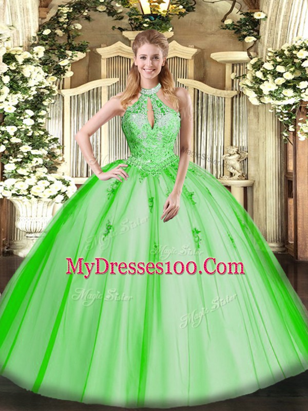 High Quality Sleeveless Lace and Appliques Lace Up 15 Quinceanera Dress