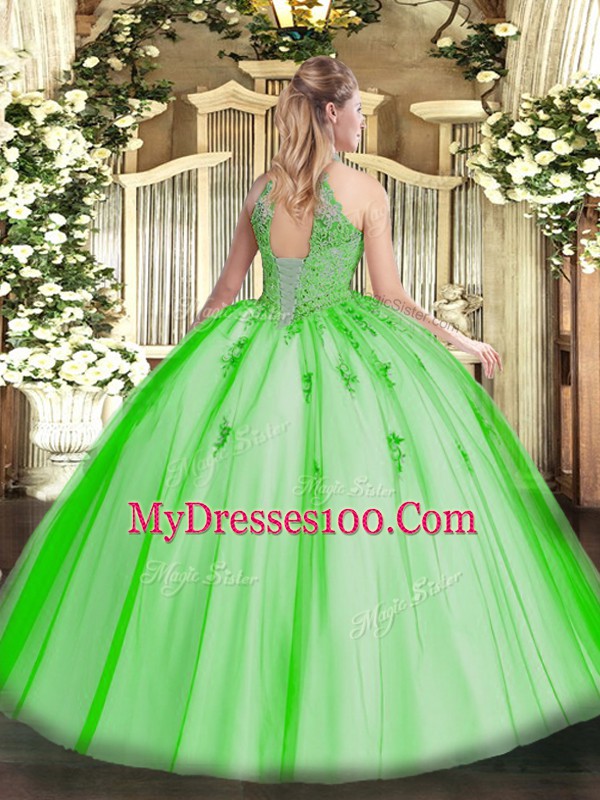 High Quality Sleeveless Lace and Appliques Lace Up 15 Quinceanera Dress