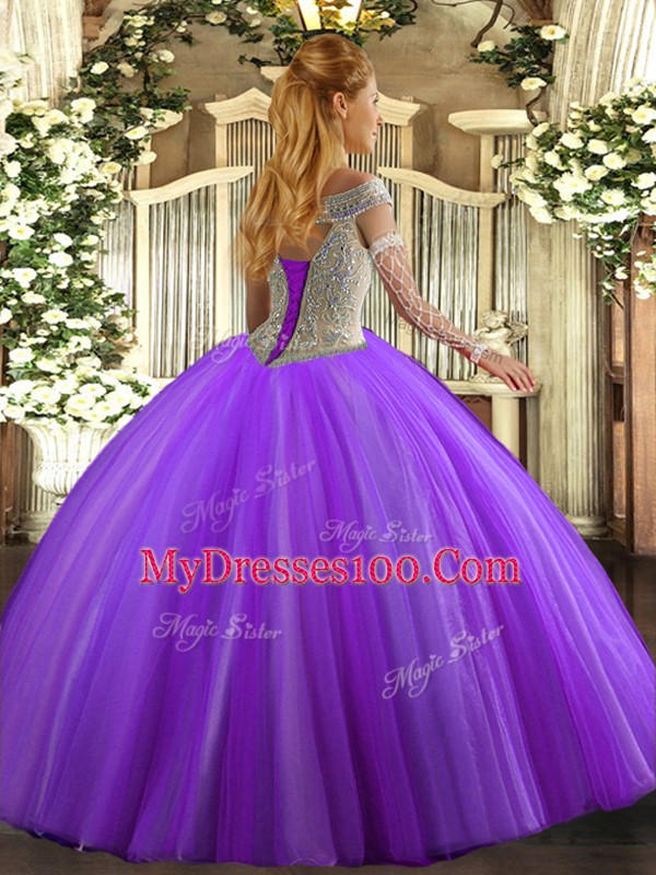 Wonderful Beading Quince Ball Gowns Hot Pink Lace Up Sleeveless Floor Length