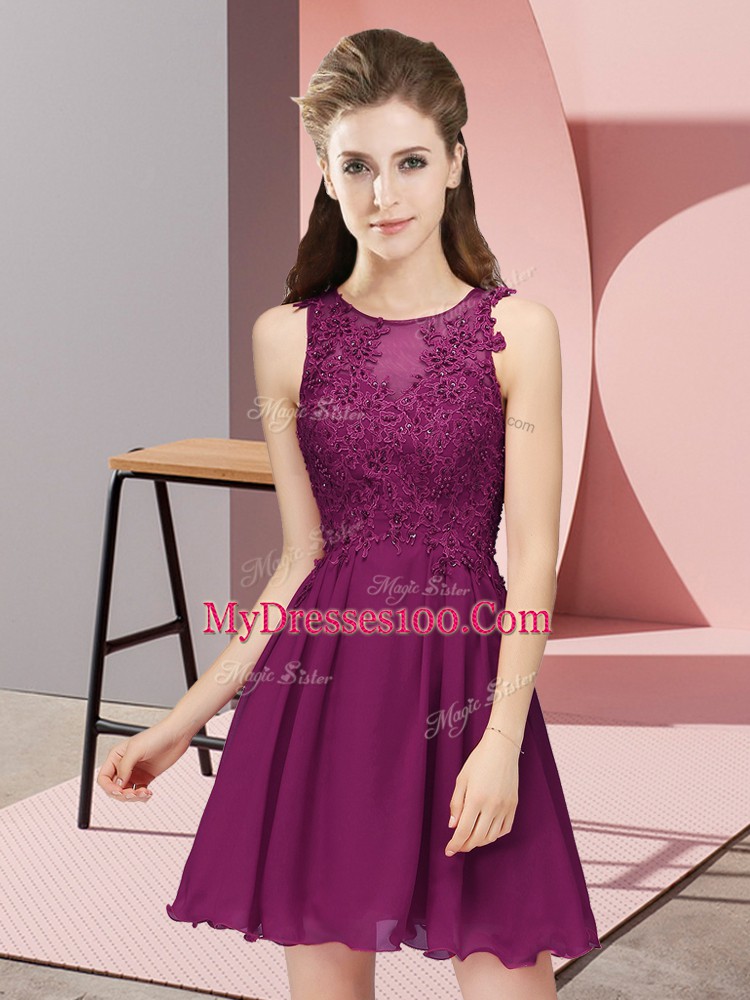 Fancy Sleeveless Appliques Zipper Vestidos de Damas