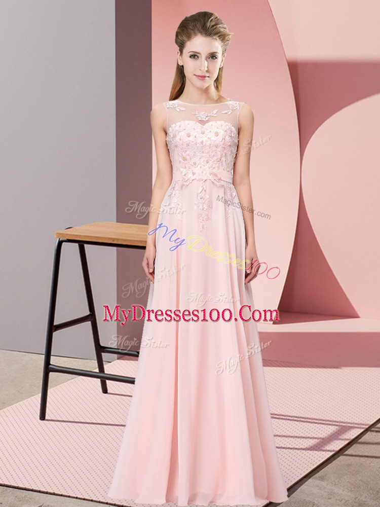 Sleeveless Beading and Appliques Zipper Quinceanera Court Dresses