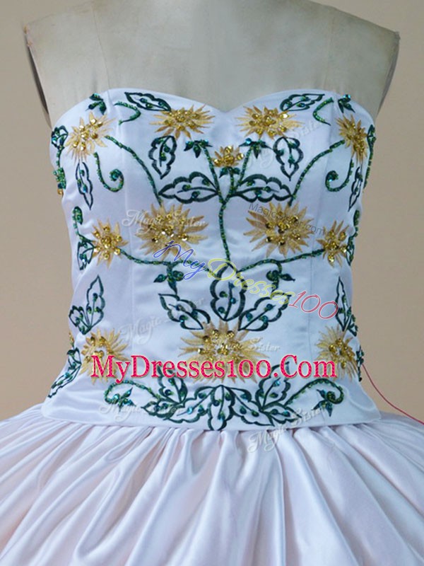 Edgy Ball Gowns Vestidos de Quinceanera Yellow And White Sweetheart Organza Sleeveless Floor Length Lace Up