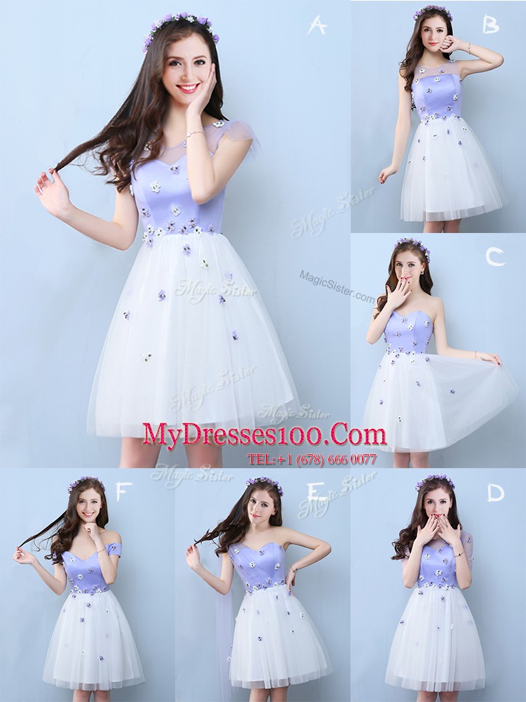 Deluxe Sleeveless Appliques Lace Up Bridesmaid Dresses