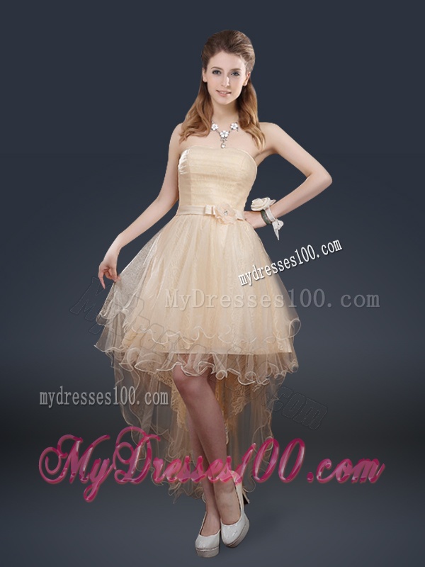 Sweet Short Bridesmaid Dresses with Appliques and Belt