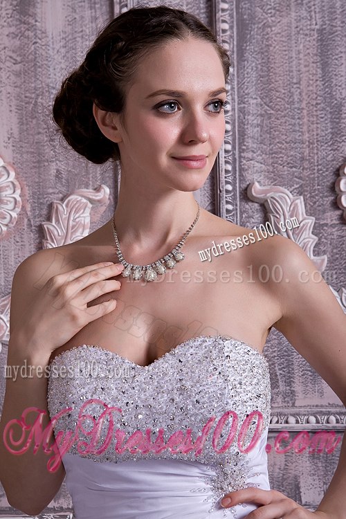 Brand New Empire Sweetheart Court Train Beading Wedding Dresses