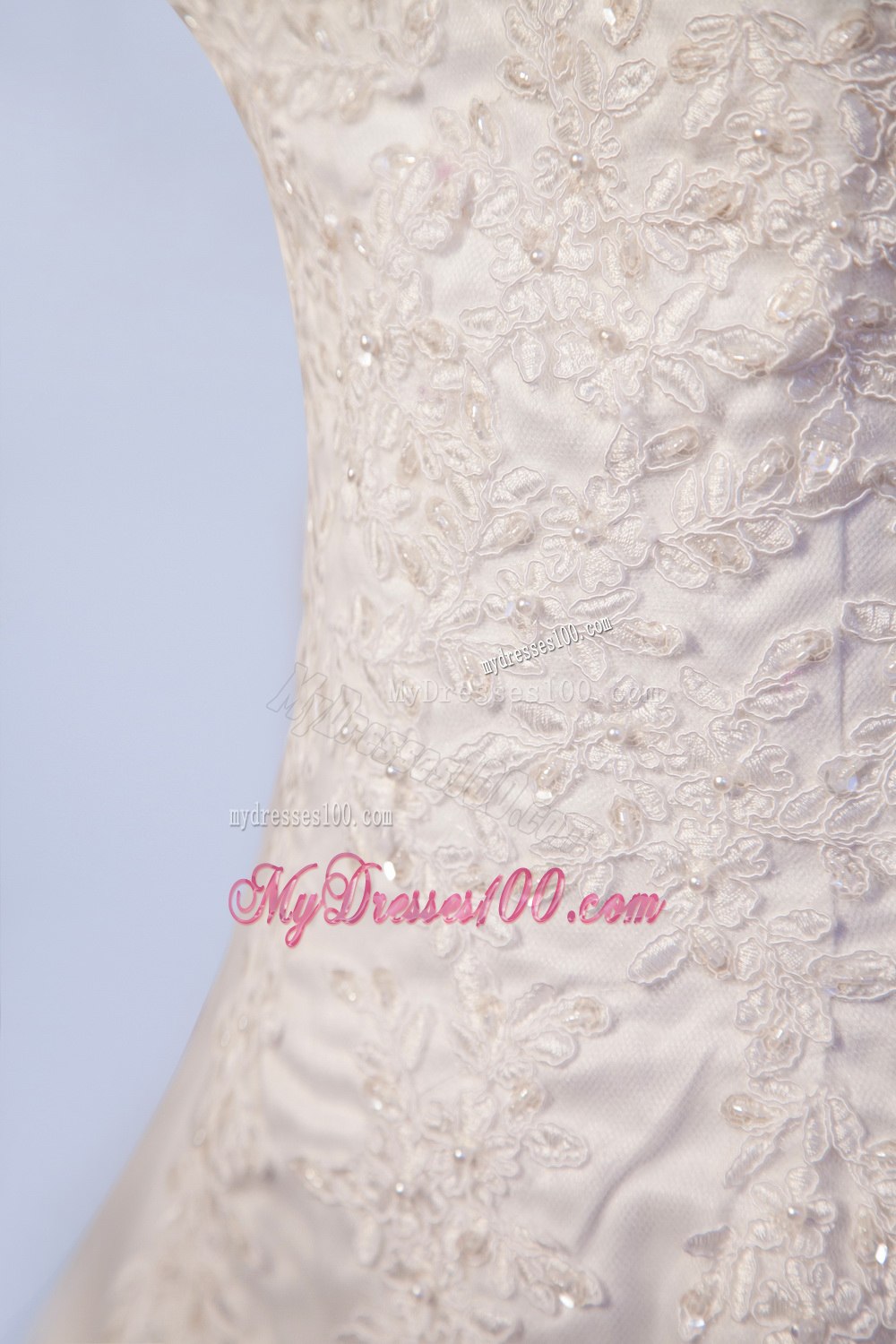 Popular Column Strapless High-low Lace Clasp Handle Wedding Dress