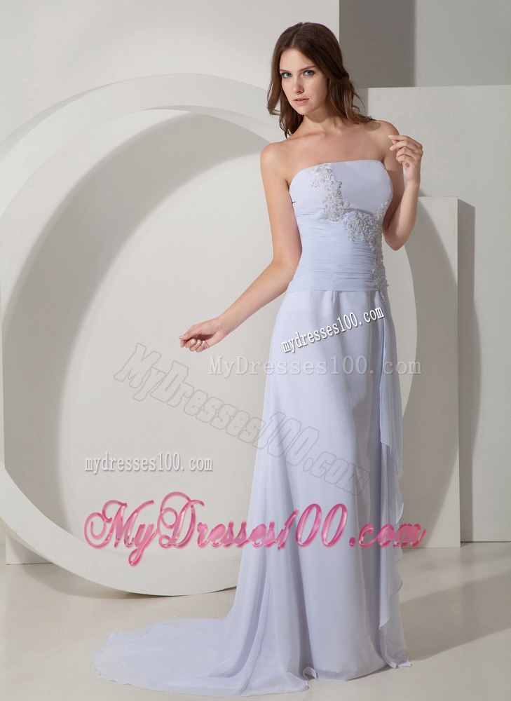 Sexy Column / Sheath Strapless Beach Wedding Dress Brush / Sweep