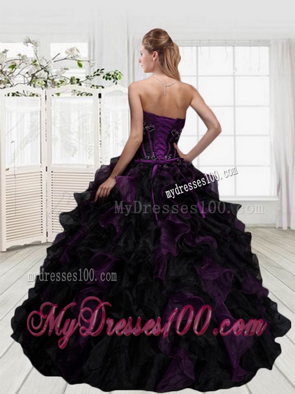 2016 Wonderful Multi Color Strapless Quinceanera Dresses with Ruffles and Beading