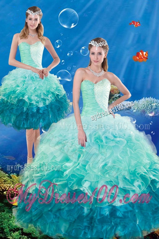 Luxurious Multi Color Ruffles and Beaded Quinceanera Dresses for 2016 Summer