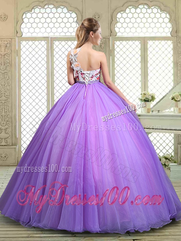 Popular Beading and Appliques Quinceanera Gowns with One Shoulder