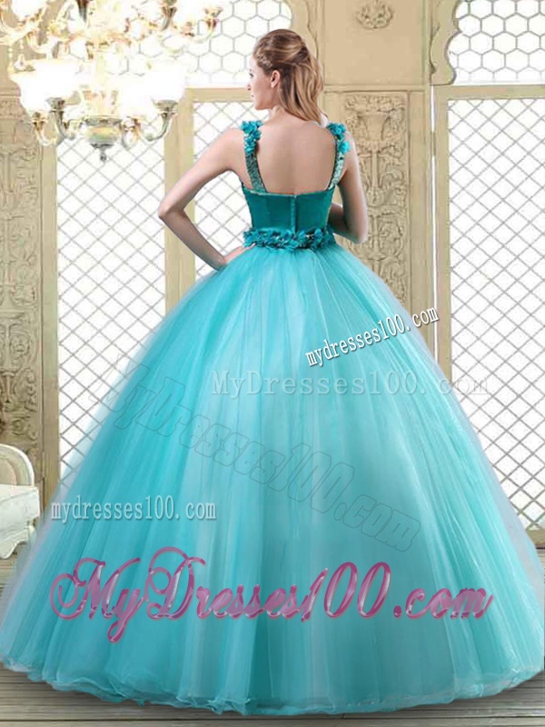 Pretty Bateau Quinceanera Dresses with Ruffles in Teal