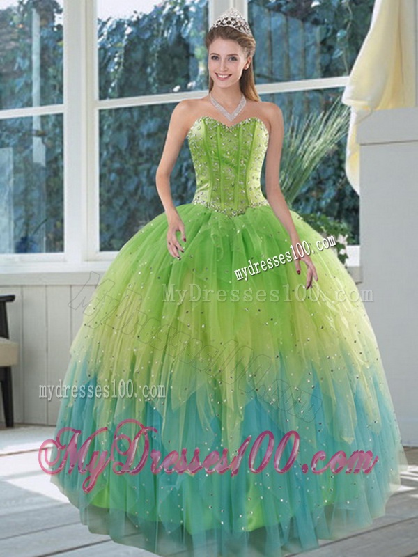 The Most Popular 2016 Appliques and Ruffles Sweet 15 Dress