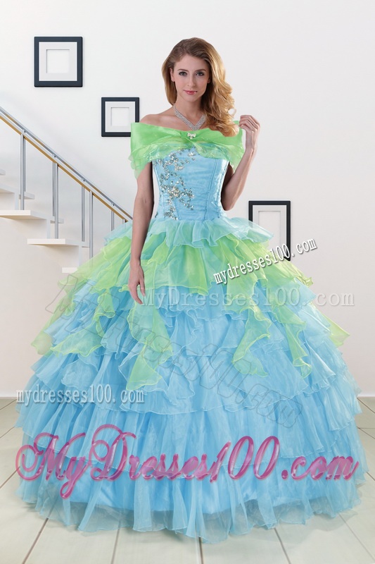 Pretty Strapless 2016 Quinceanera Dresses with Beading