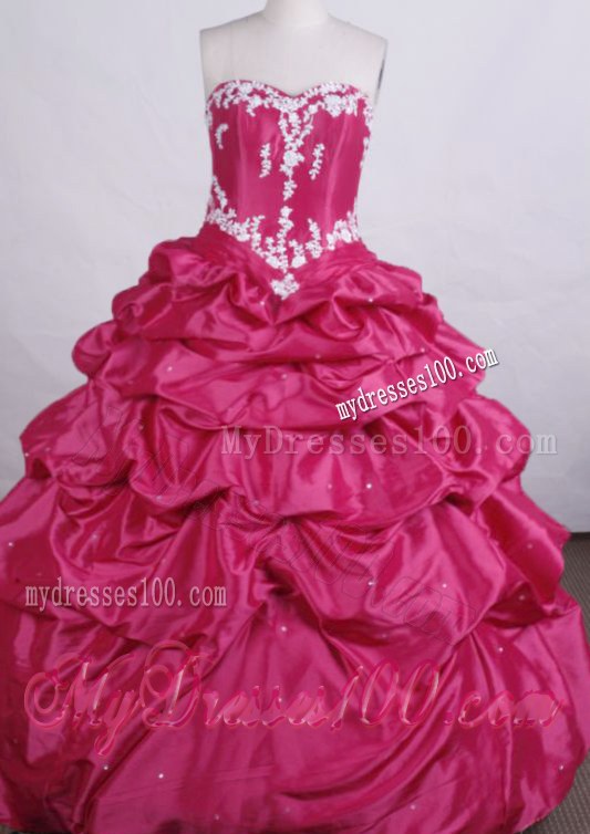 Elegant Sweetheart Appliques and Pick-ups Quinceanera Dresses