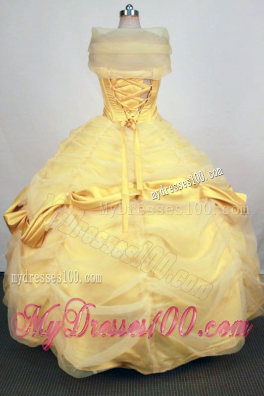 Exquisite Gold Off The Shoulder Neckline Sweet 15 Dresses 2013 on Sale