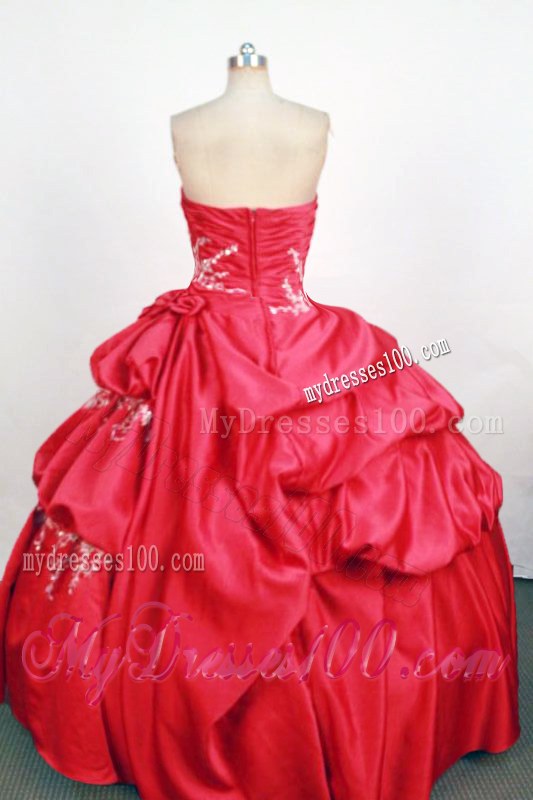 Gorgeous Hot Pink Strapless Appliques Floor-Length Quinceanera Dress