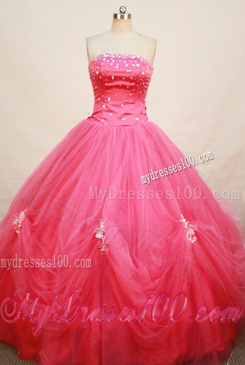 Beading Strapless Floor Length Quinceanera Dresses Ball Gown in Fashion