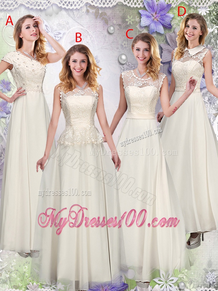 2016 Fashionable Appliques Bridesmaid Dresses with High Neck