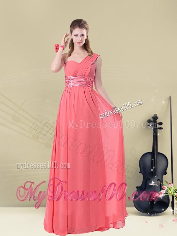 Long One Shoulder Bridesmaid Dress