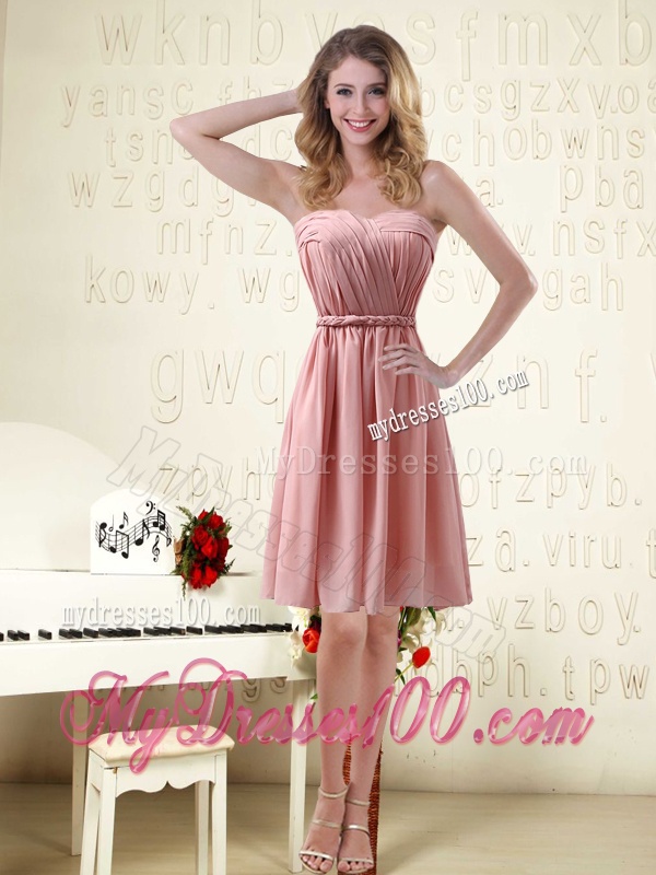 Sassy Sweetheart Ruched Bridesmaid Dresses in Chiffon with Waistband