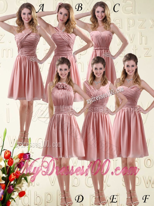 Sassy Sweetheart Ruched Bridesmaid Dresses in Chiffon with Waistband