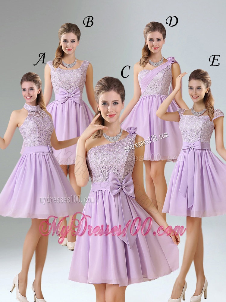 The Most Popular Lilace One Shoulder A line Bridesmaid Dress with Rushing