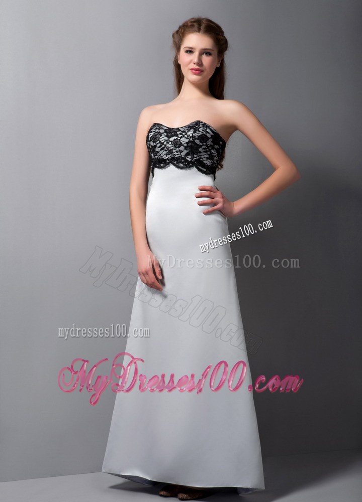 Customize Gray and black A-line Bridesmaid Dress Lace Decorate