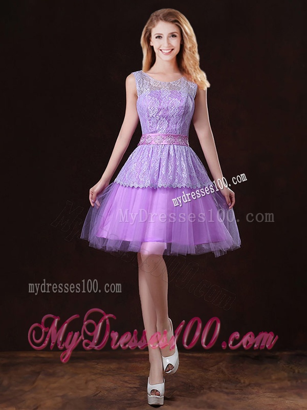 Discount V Neck Tulle Dama Dresses with Bowknot